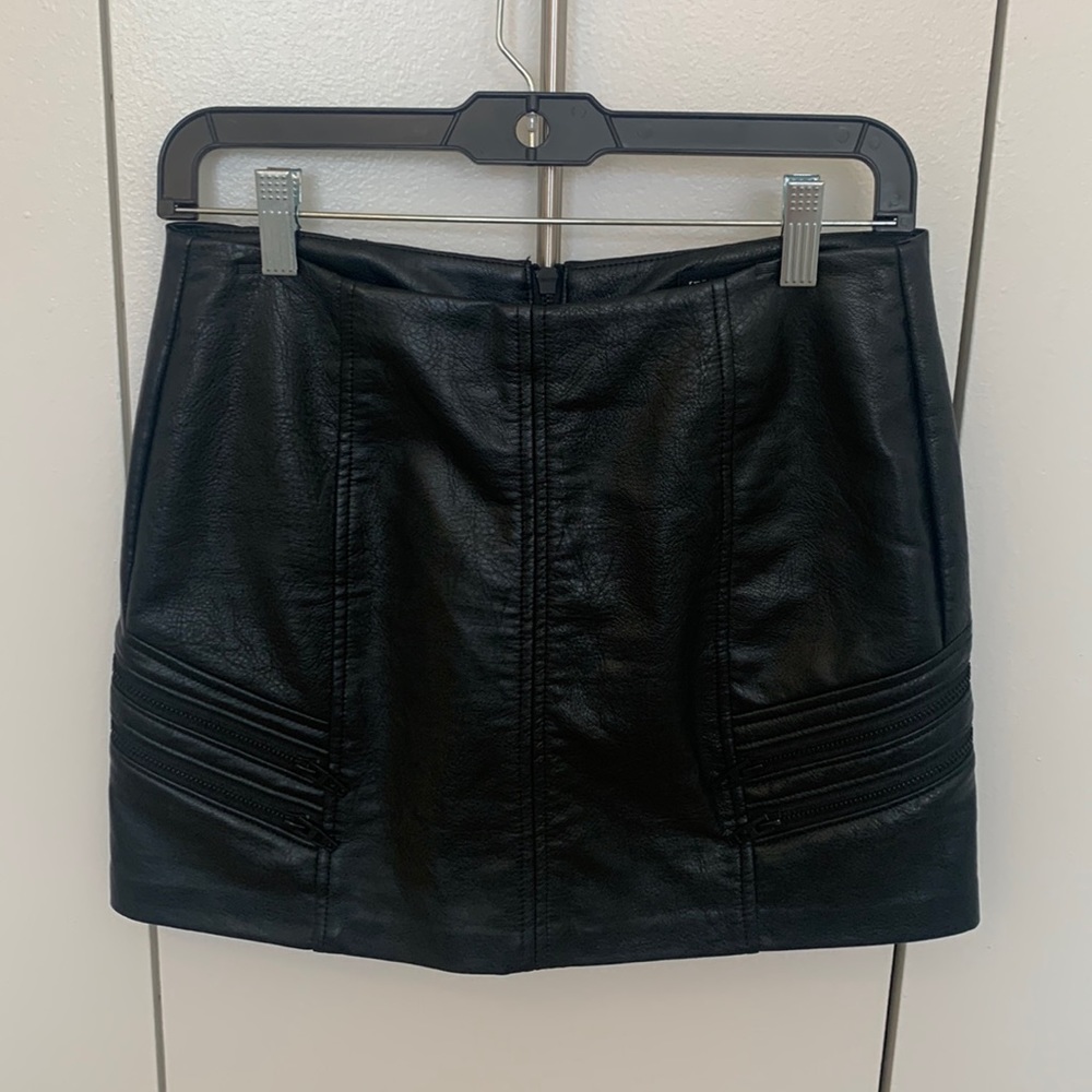 Blank NYC Black Leather Mini Skirt